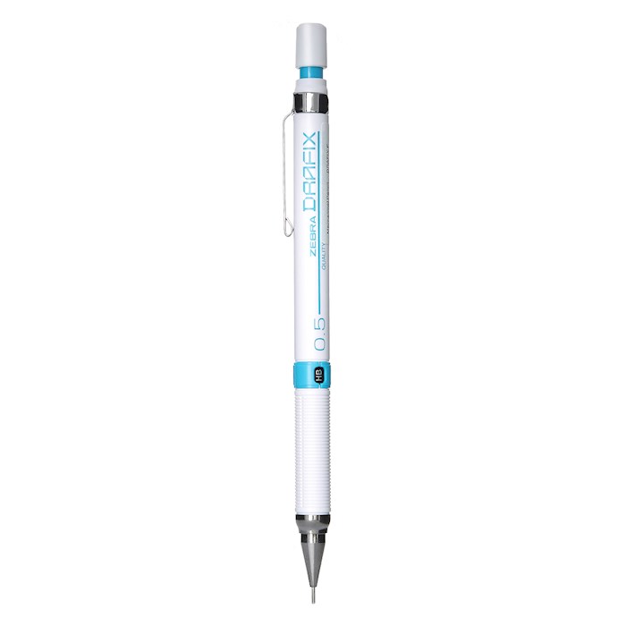مداد نوکی 0.5 میلی متری زبرا مدل drafix سفید آبی